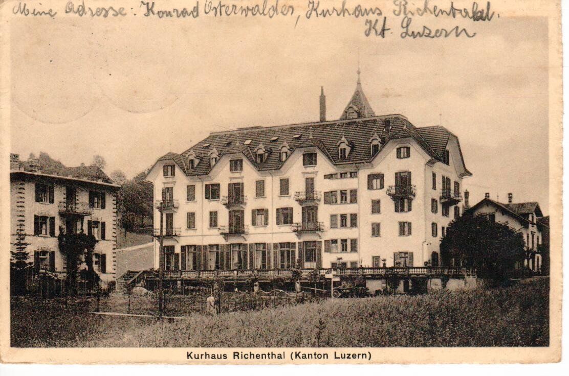 Cartoline postali: Kurhaus Richenthal LU 1915 - Zensur – Usato da Wolhusen venduto da Curver9
