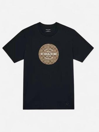 COACH T-Shirt Logo Print Black 