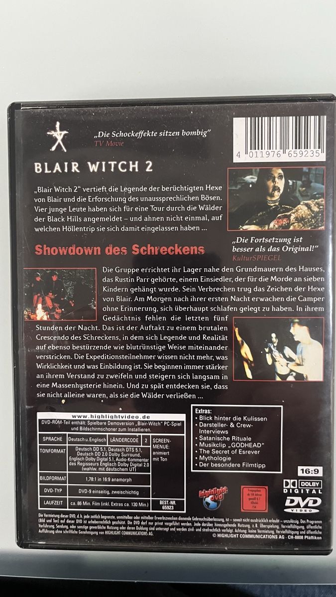 Tutti i DVDs: BLAIR WITCH 2 – Usato da Wabern venduto da Lexis 1