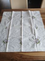 Spring Linens: Hand-Embroidered Vintage Tablecloth 76x76