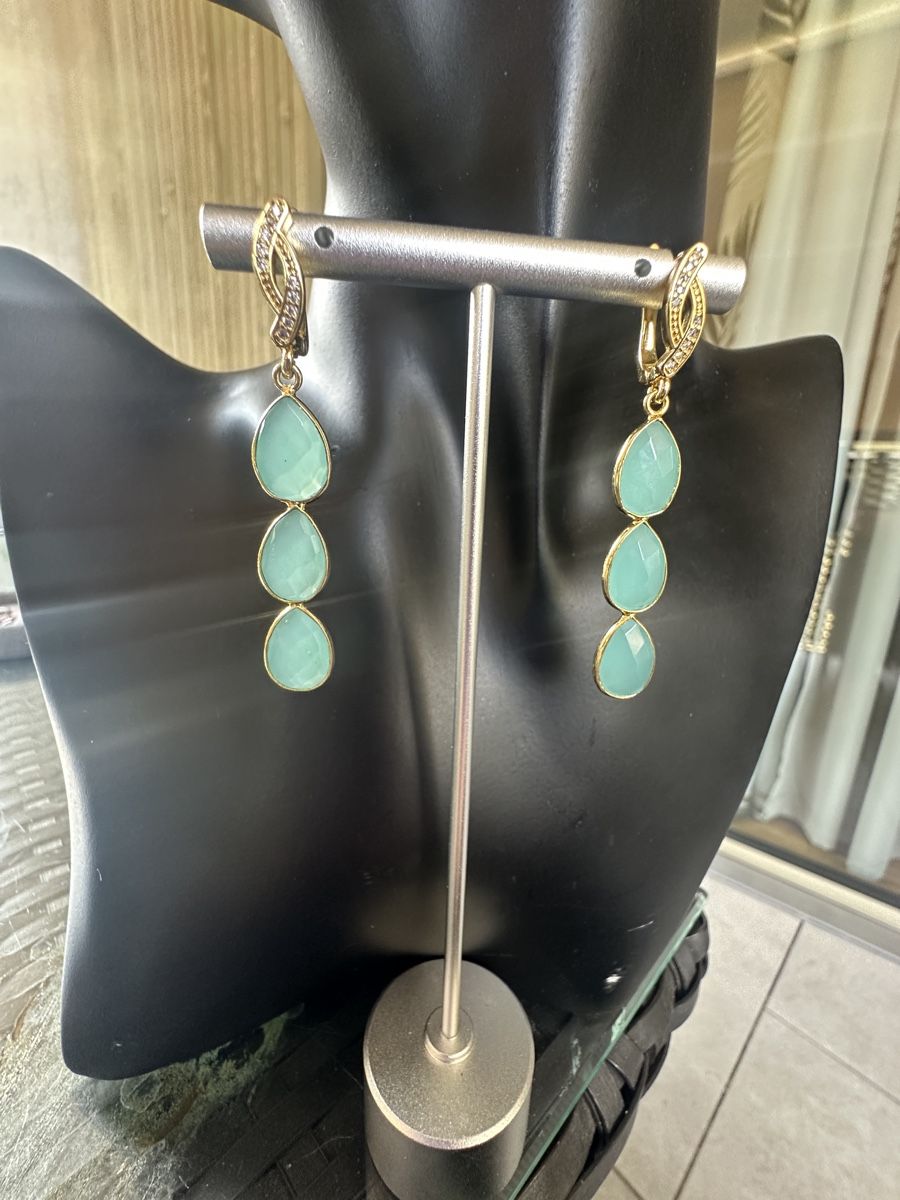 Orecchini pendenti & Orecchini a lobo: Aqua Chalcedon Ohrringe – Nuovo e nell'imballaggio originale da Kriens venduto da Hortensie6 1