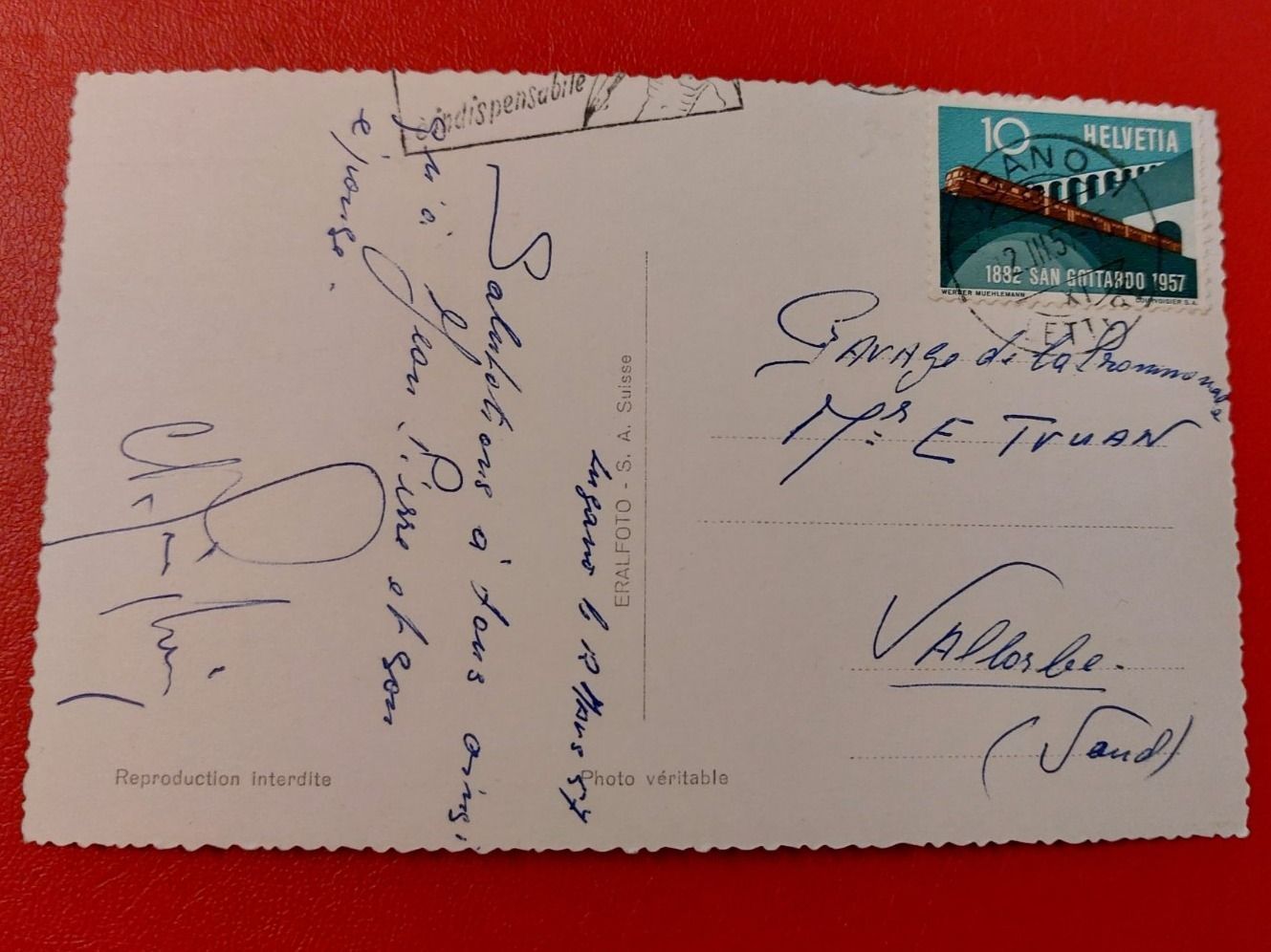 Cartoline postali: Lugano - Panorama – Usato da St-Légier-Chiésaz venduto da Theo006 1