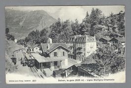 1920, SALVAN, LA GARE AVEC TRAIN