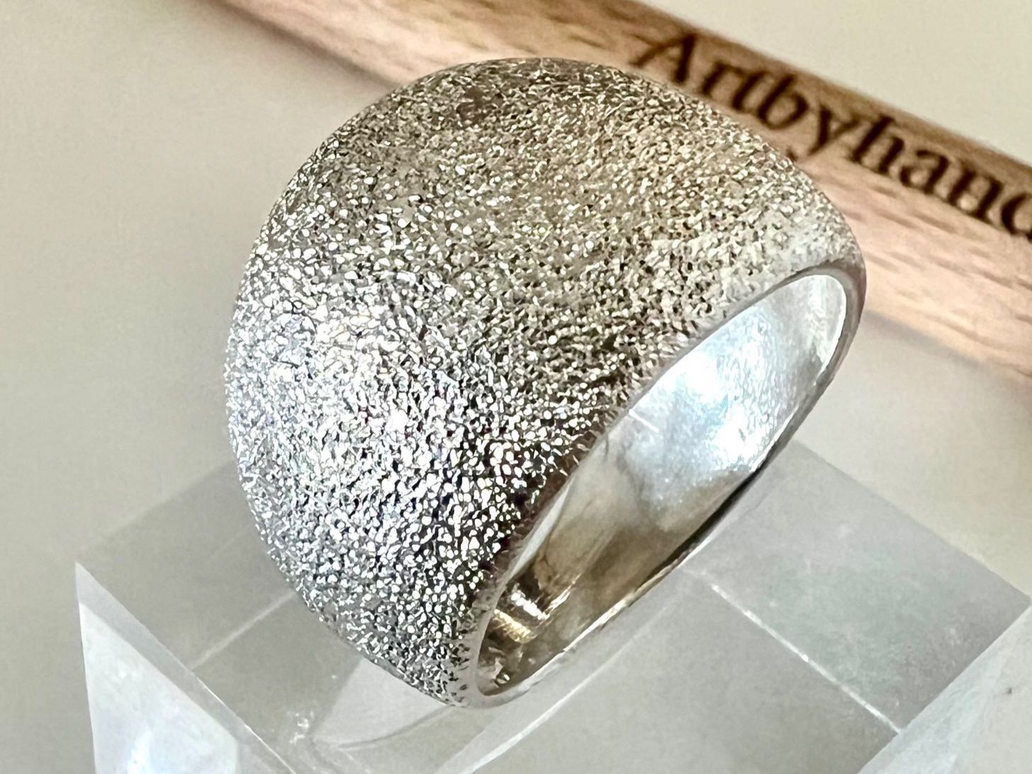 Anelli: Massiver 925 Silber Designer Ring Eisstruktur G54 – Usato da Ruswil venduto da artbyhand 2