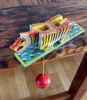 Alter Holz Tiger Spielzeug handgemacht Indien Vintage