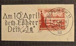 Deutsches Reich 1938 Briefstück Propaganda-Werbestempel 10.A