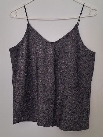 Glitzer Top, ideales Party-Oberteil für den Sommer, S