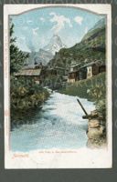 AK color Farblitho Zermatt VS Dorf,Matter-Vispa, Horu ≈ 1903