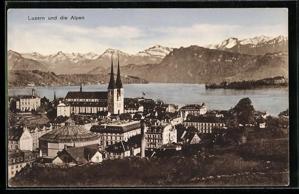 Cartes postales: Luzern, Teilansicht des Ortes mit Alpenp – D'occasion à Berlin par bartko-reher