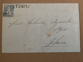 1865 Zu. 31 Stabstempel Faltbrief mit Inhalt Tamis - Ilanz