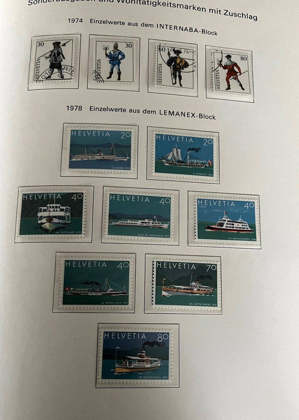 Alle Briefmarken: Sonderausgabe Internaba Block 1974 & Lemanex -Block 1978 – Gebraucht aus Häusernmoos von Koi-Gartenteich