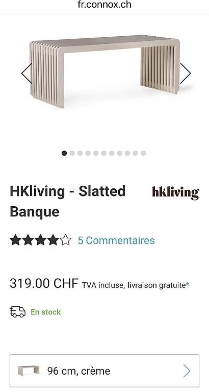 Bancs: Banque en bois, crème – D'occasion à Trelex par smcquigg 2