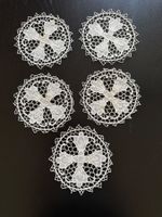 5 Spitzen-Untersetzer, Häkel-Spitze, Swiss Made, Vintage,...