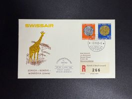 Swissair Erstflugbrief Zürich - Monrovia 1965