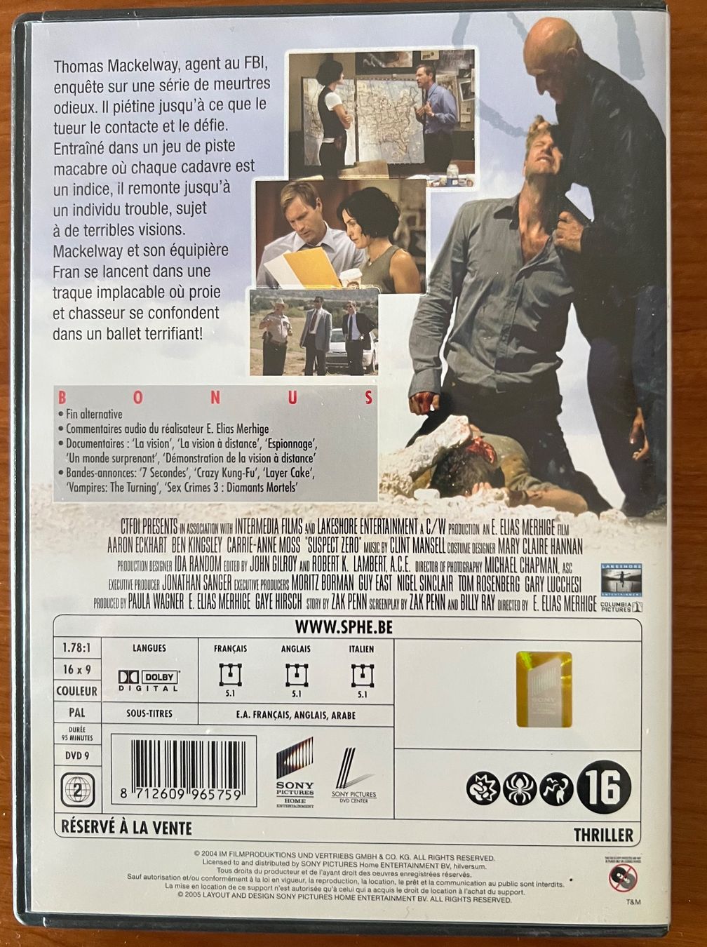 Alle DVDs: Suspect Zero – Gebraucht aus Petit-Lancy von Hastala42 1