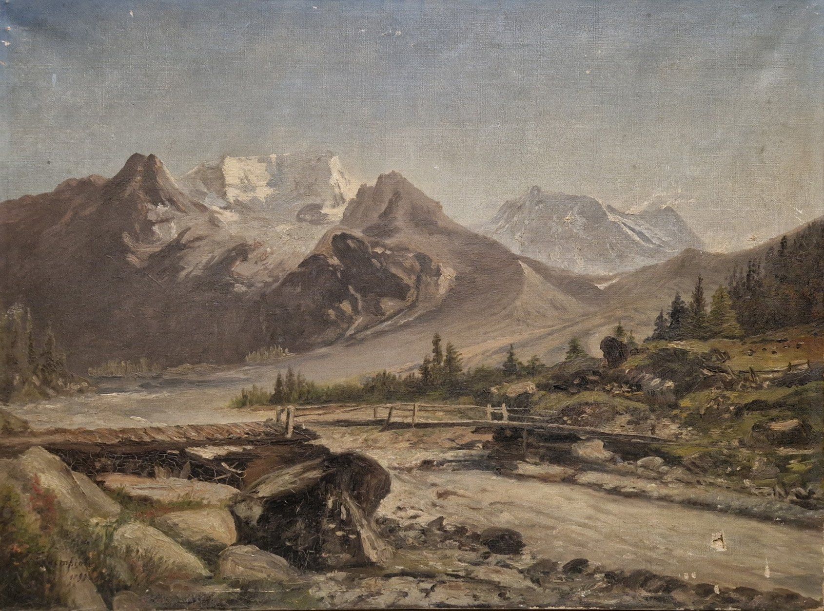 Dipinti: Berglandschaft, Öl, 1898 – Usato da Meilen venduto da markzimmermann