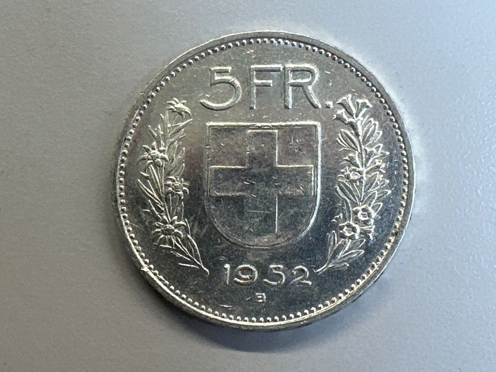 5 Fr. Silber Schweiz 1952 (Gebraucht) in Herisau für CHF 20 – mit ...