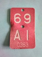 Velonummern Fahrradnummer AI 69