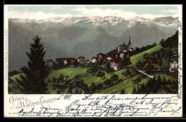 Lithographie Walzenhausen, Ortsansicht