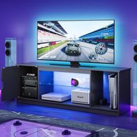TV-Schrank 145x35x52cm für Fernseher bis 65 Zoll LED Carbon