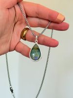 Collier avec pendentif larme en labradorite