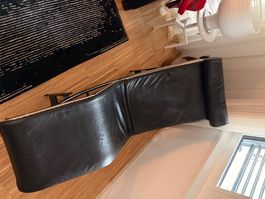 Liege Ledersofa Schwarz Le Corbusier LC4 Design Leder