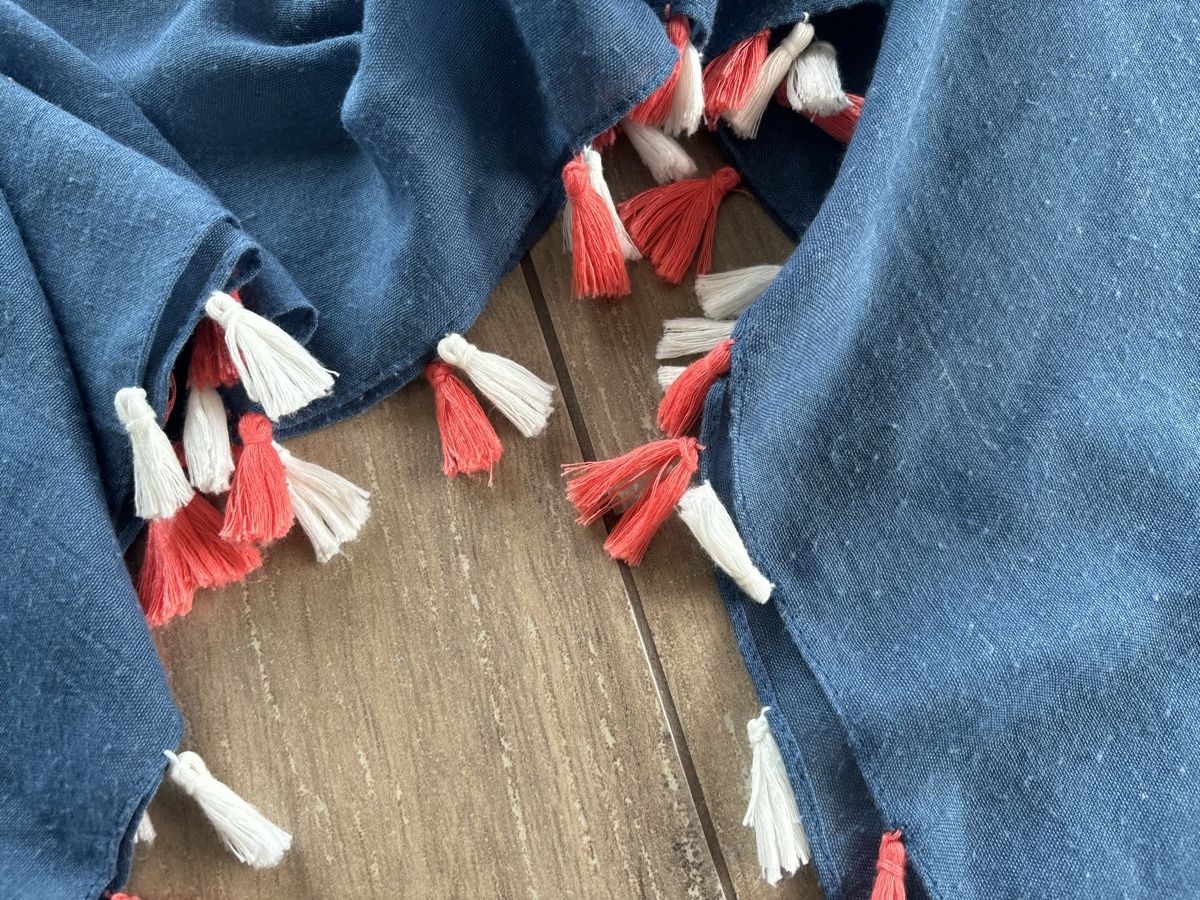 Foulard & Sciarpe: Made in Greece_Blue Scarf with Tassels – Usato da St-George venduto da elena27 4