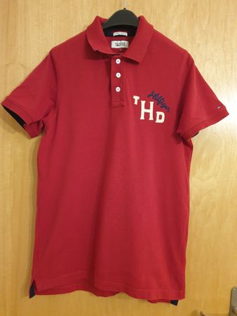 Polo-shirt Tommy Hilfiger, L ,original,rouge coton,bon état