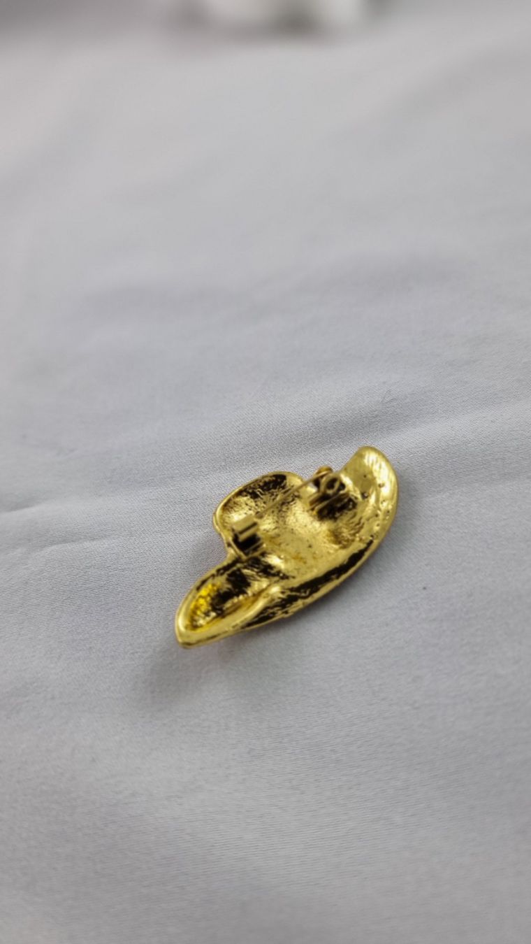 Spille & Fermagli: Schicke Brosche, Strass Hut, Goldfarben 549 – Usato da Wald ZH venduto da Martin79 4