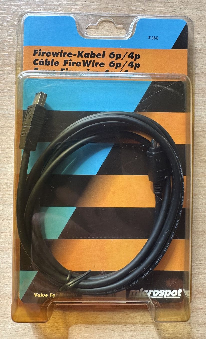Microspot Cavi: Firewire-Kabel 6p/4p 2 Meter Originalverpackt verschweisst – Nuovo e nell'imballaggio originale da Diepoldsau venduto da preisparadies-ch