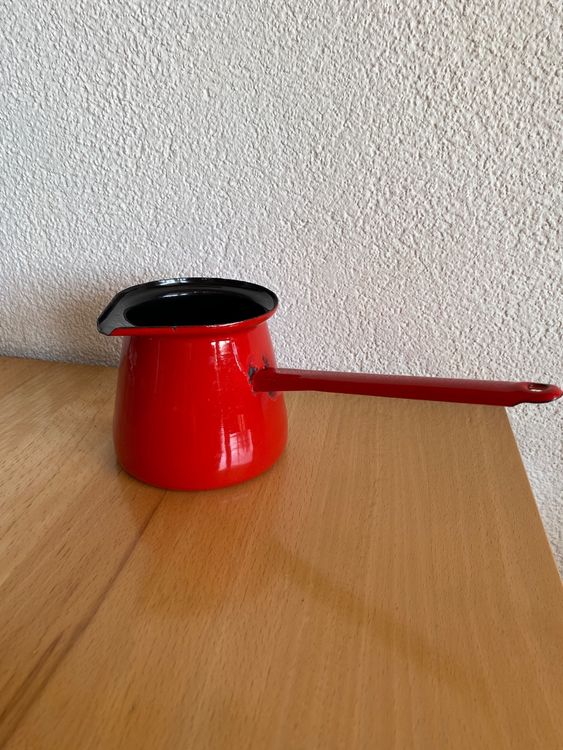 Schöpfer/Kocher aus Email rot gemarkt Kaufen auf Ricardo