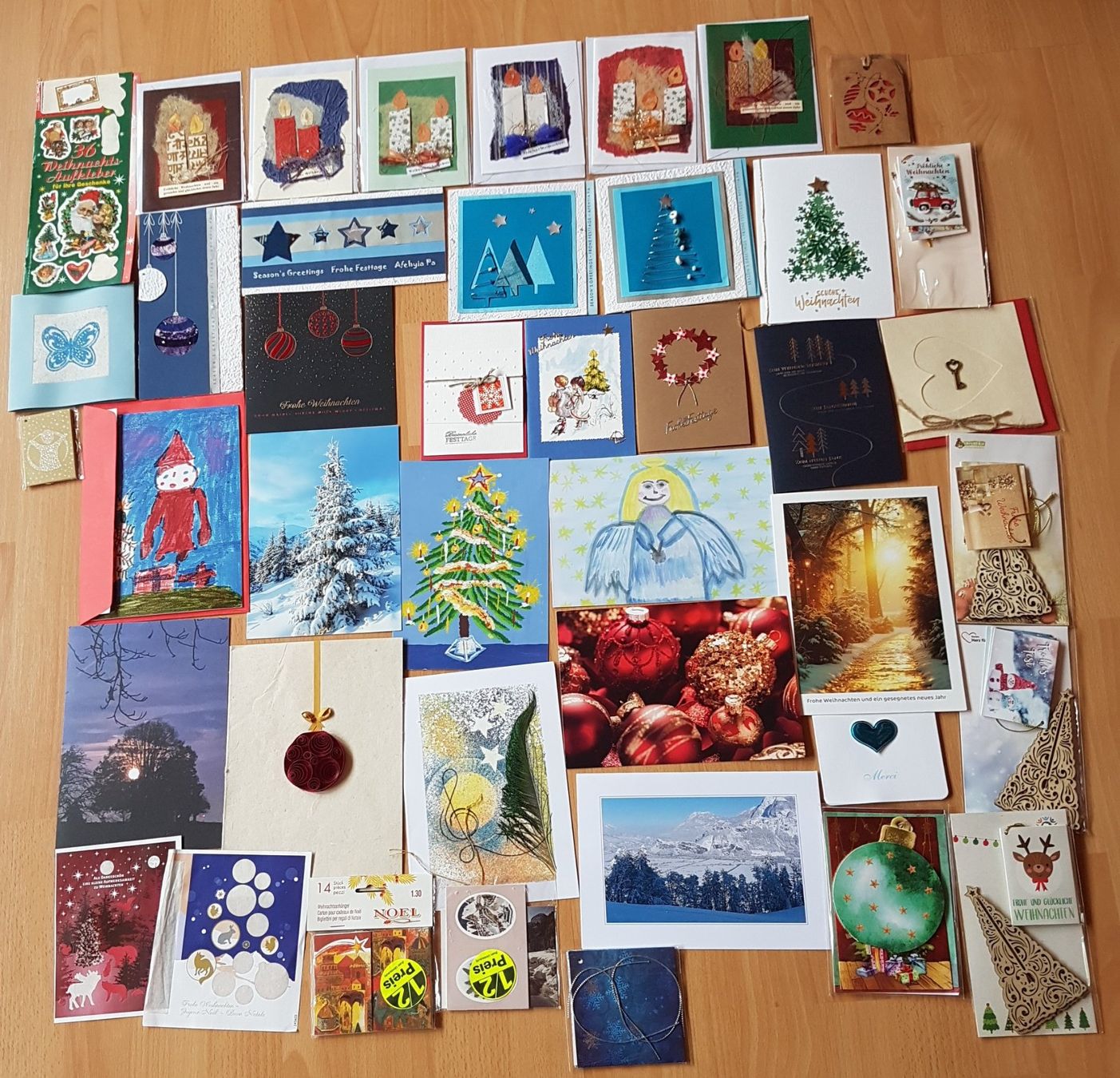 Karten: WEIHNACHTSKARTEN / PAKETANHÄNGER/ AUFKLEBER – Neu und originalverpackt aus Sax von prinzenrollen