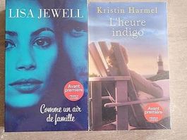 2 livres "l'heure indigo" & "comme un air de famille"