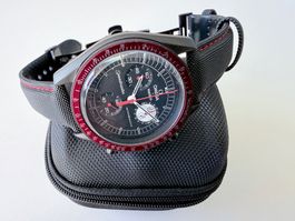 OMEGA x SWATCH unique customised Moonswatch, black PVD steel