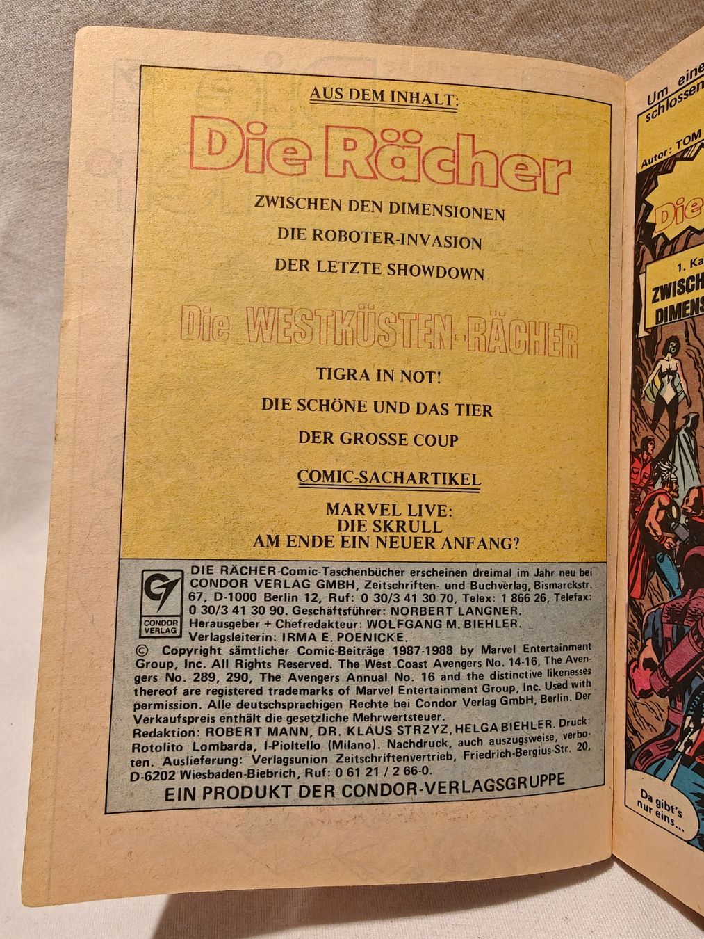 Fumetti: Die Rächer Condor Verlag Nr. 24 – Usato da Gutenswil venduto da Vulcano21 1