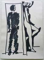 Erotica: Zeichnung mit schwarzem Filzstift, um 1980