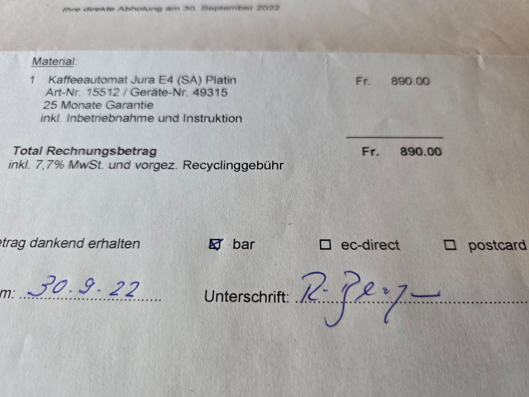 Jura Macchine per caffè & Macchine per espresso: Jura E4 Kaffeevollautomat - Top Zustand – Usato da Volketswil venduto da Pitasch 4
