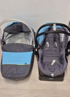 Set siège auto et nacelle Chicco bleu gris bon état