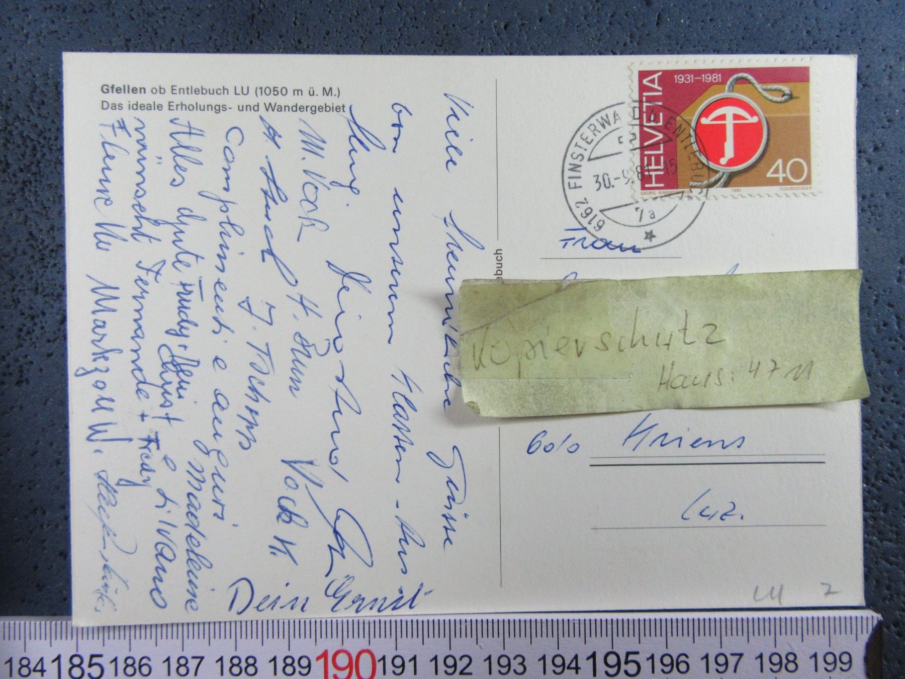 Cartoline postali: GFELLEN OB ENTLEBUCH LU AK – Usato da Ettingen venduto da Hausi4711 2