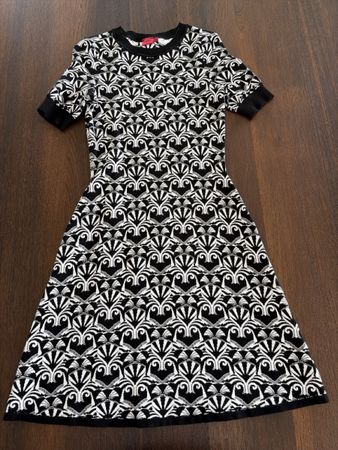 HUGO BOSS Dress Black White Pattern Size XS
