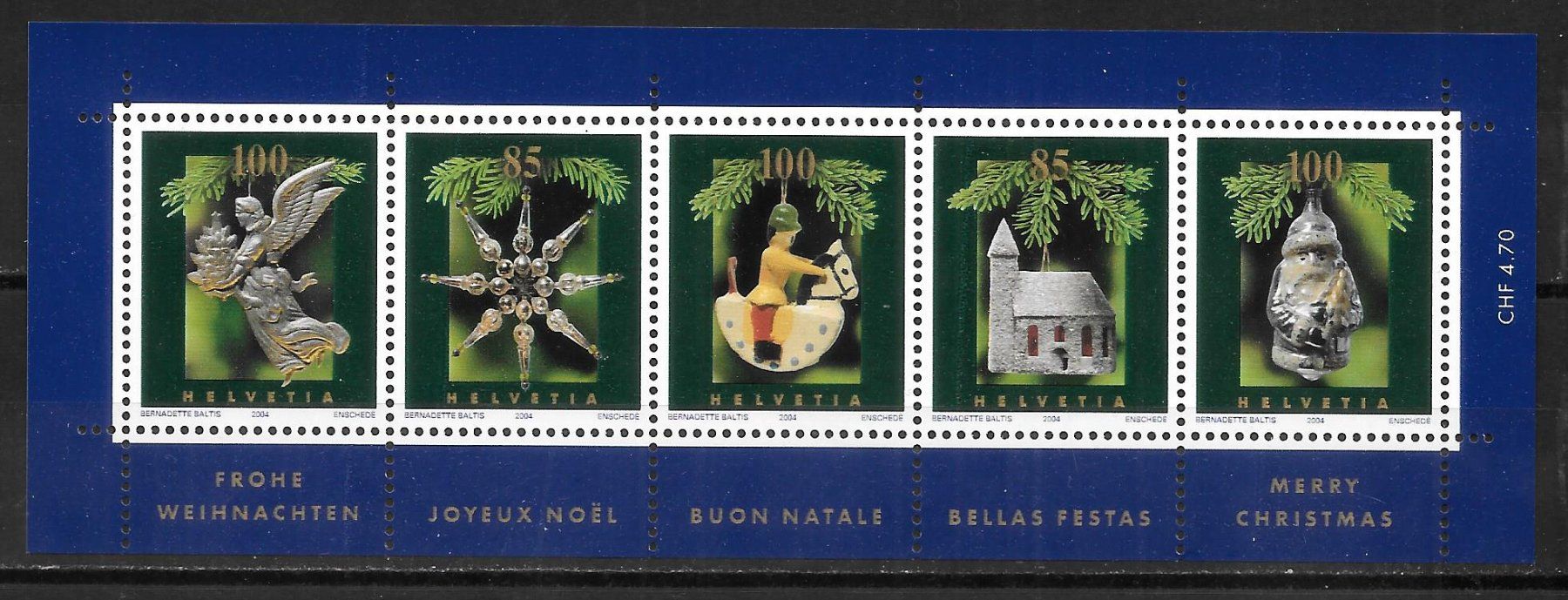 Tutti i francobolli: Sonderblock 1146 Weihnachtsmarken ** 23.11.2004 – Nuovo (secondo la descrizione) da Olten venduto da clotaldi