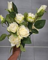 Hochwertige künstliche Blumen: 3 Rosenzweige. Wie lebendig!