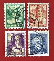 PRO JUVENTUTE SATZ 65 - 68 1933 GESTEMPELT