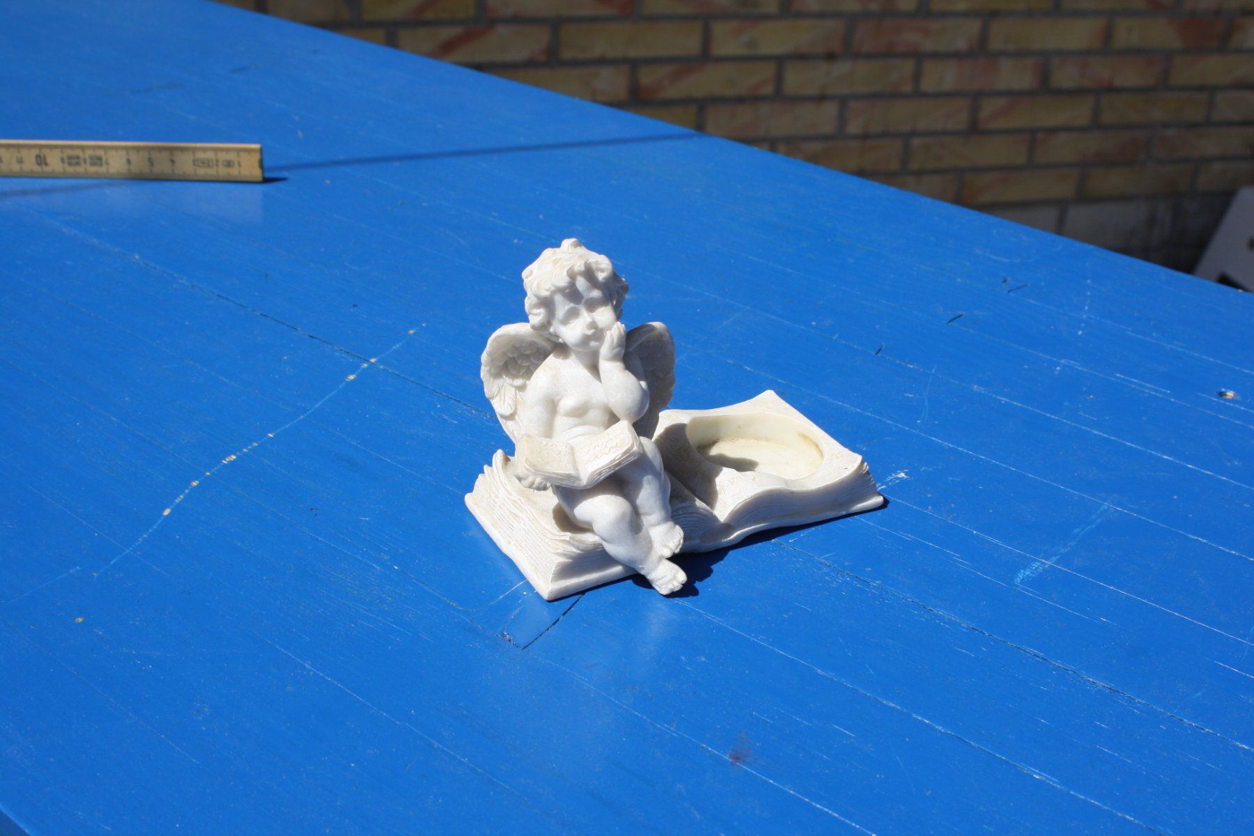 Statuette: ENGELSFIGUR MIT BUCH UND TEELICHTHALTER ENGEL – Usato da Wauwil venduto da Pneuedy 4