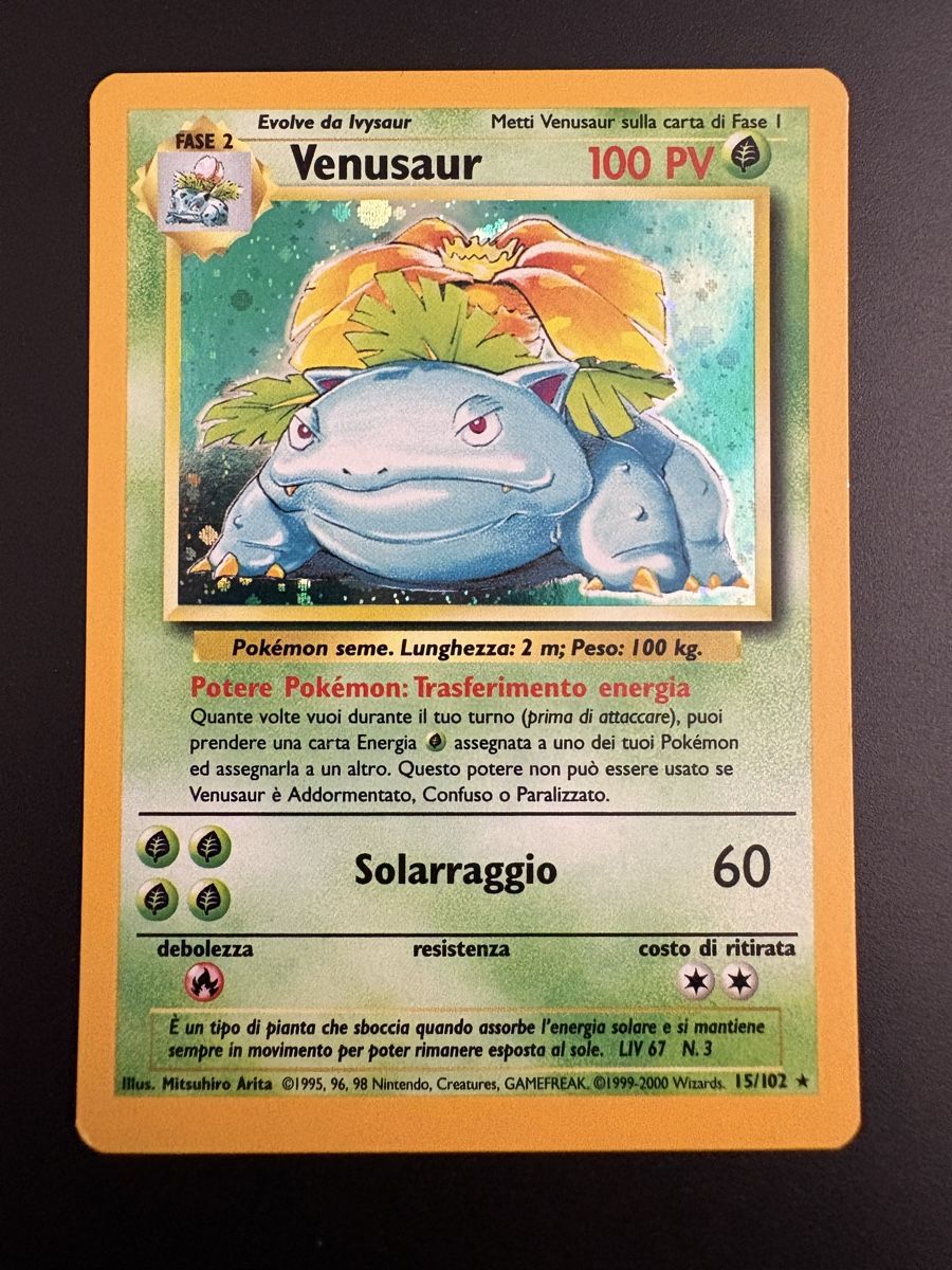 Pokémon Carte collezionabili: Venusaur Base Set BS15 15/102 Nm – Usato da Origlio venduto da and_pl5m