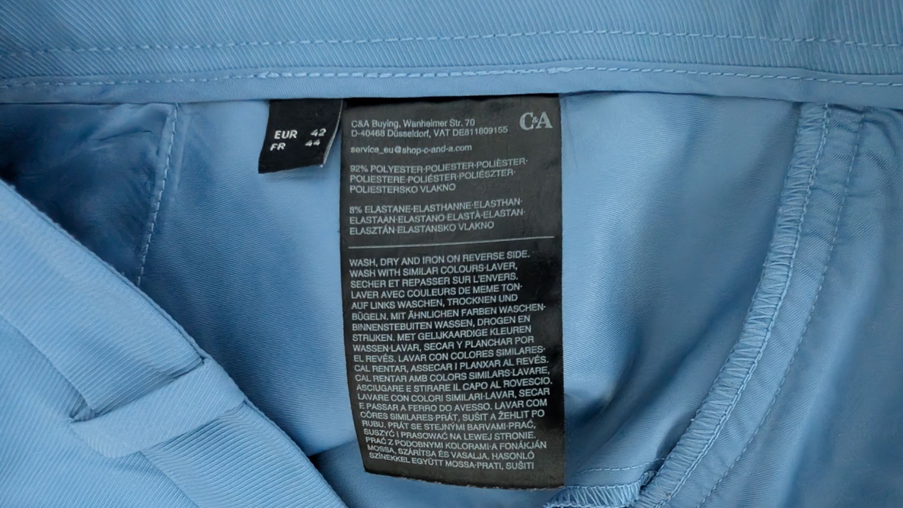 C&A Pantaloni: C&A Wide Leg Stoffhose hellblau Gr. 42 – Usato da Wädenswil venduto da coconut1289 2