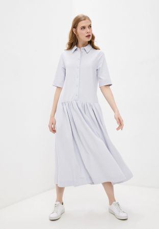 MAX MARA LEISURE Kleid Ceci, Hellblau-grau L NEU