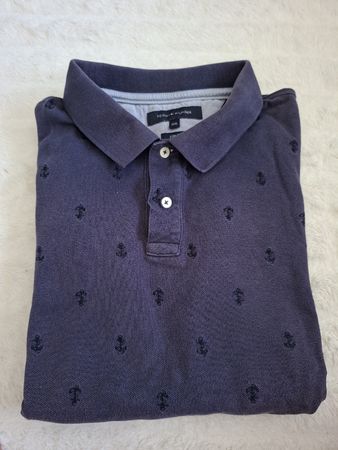 Polo Tommy Hilfiger bleu marine motif ancre taille XXL Slim 