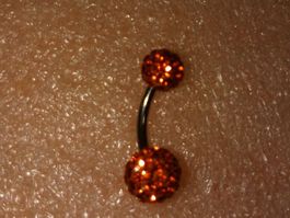 bauchnabel piercing,,mit orange kristall