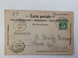Postkarte von Hermance nach Glarus 05.10.1903